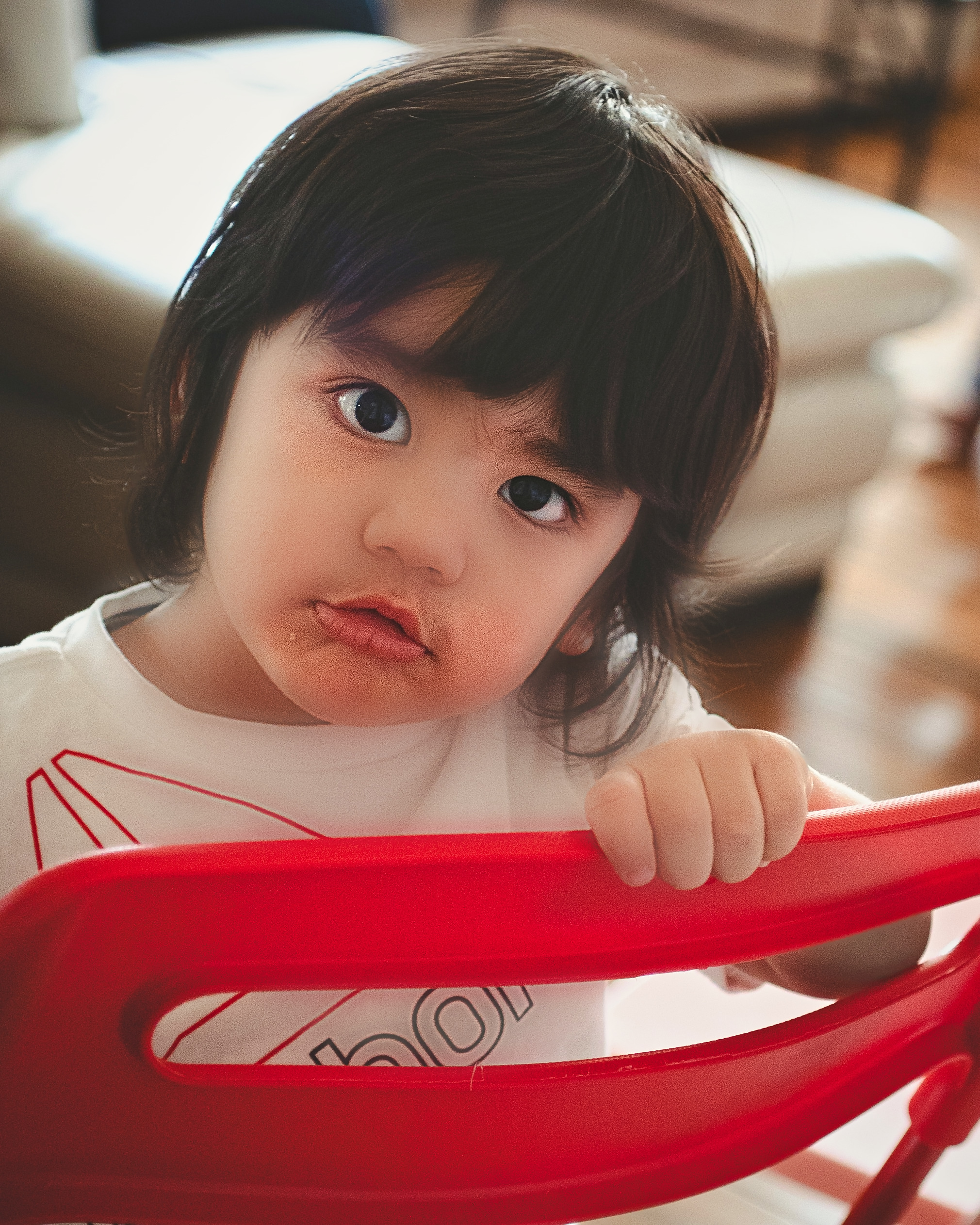 Close-up portrait of a toddler with big expressive eyes — Twin Cities family photography by Loon & Birch Photography